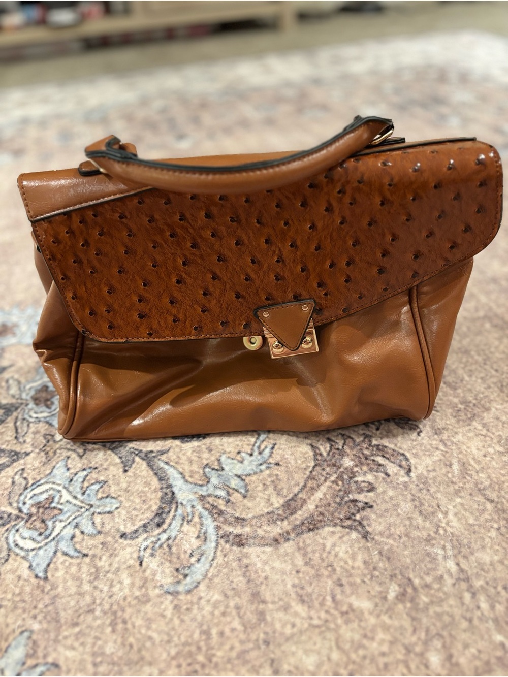 Cato Cognac Brown Top-Handle Satchel